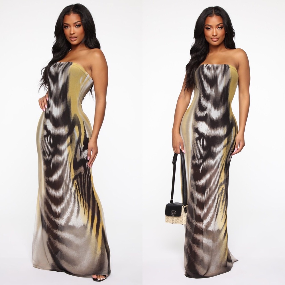NWT Fashion Nova First Instinct Maxi Dress Sz M